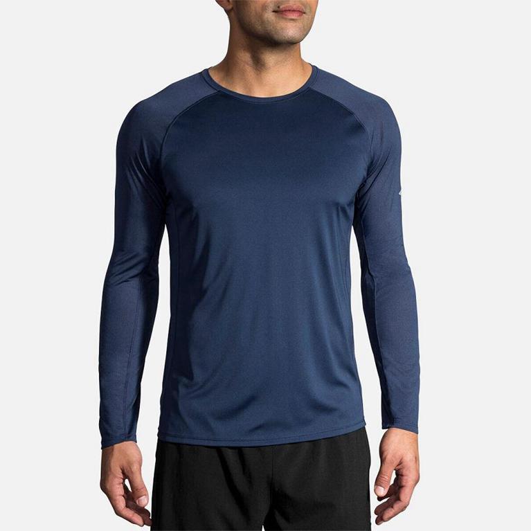 Brooks Mens Stealth Long Sleeve Running Shirt - Blue (784093-XHT)